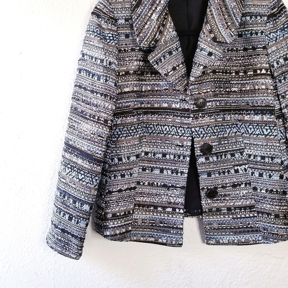LAFAYETTE 148 NY Blue Tweed Bouclé Jacket Blazer - Picture 5 of 11